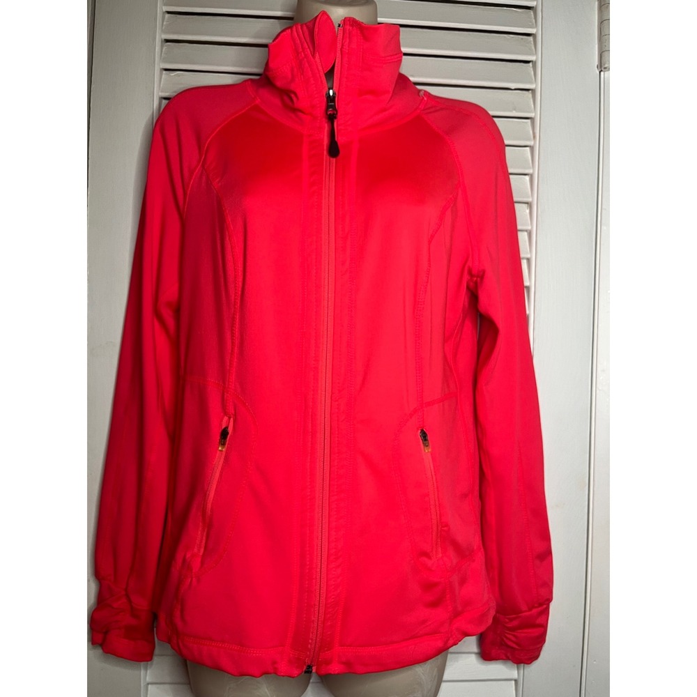 Tangerine Athletic Jacket Full Zip Running Track Activewear Neon Orange Jacket S